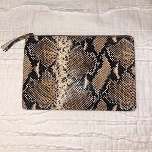 Madewell Leather Pouch Clutch: Snake Embossed Edition